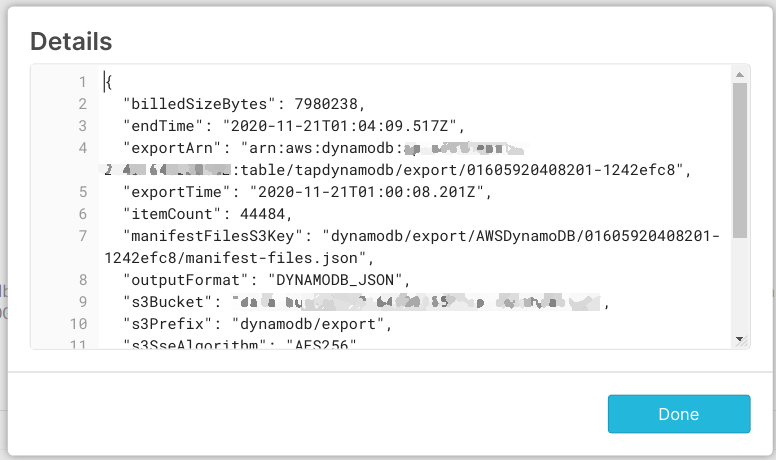 Screenshot of formatted raw json preview